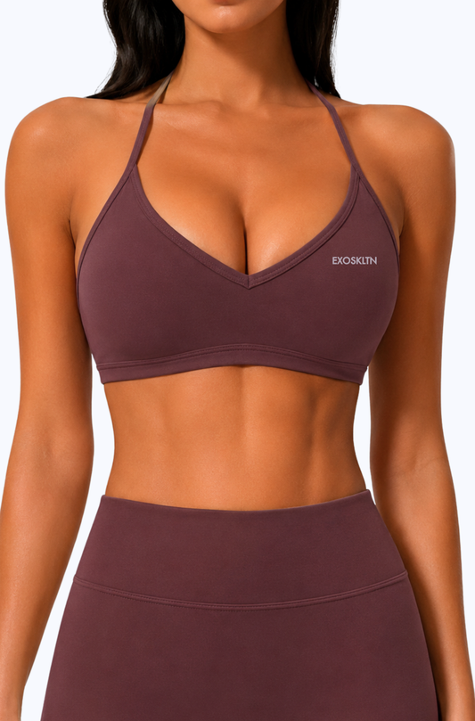 LIFT HALTER SPORTS BRA RAISIN