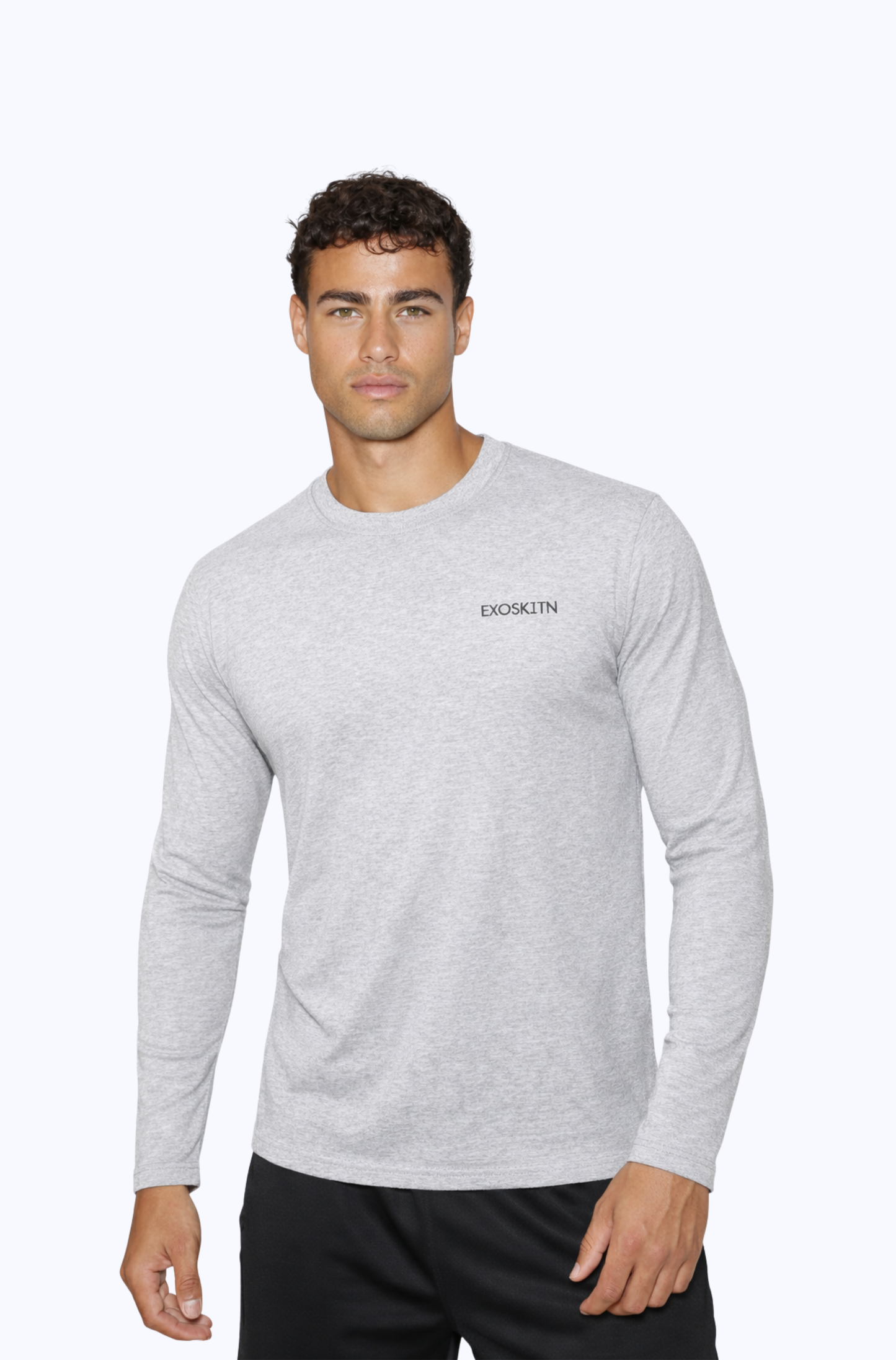 Cotton Long Sleeve Top Gray
