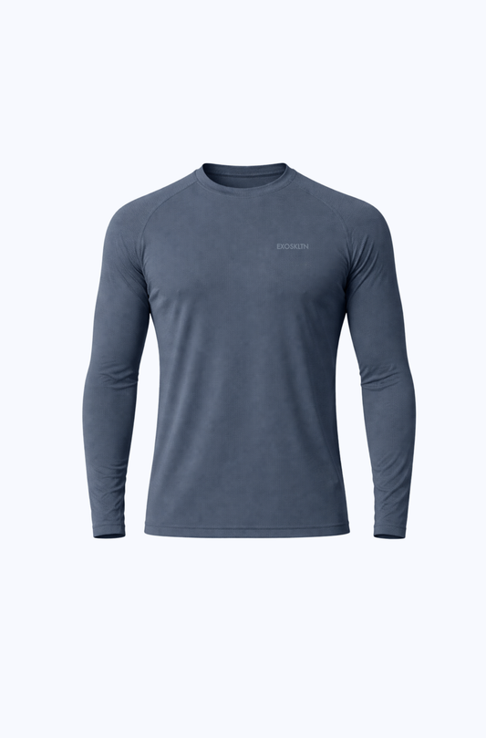 MUSCLE FIT LONG SLEEVE SLATE GRAY