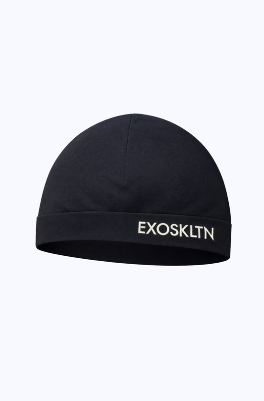 EXOSKLTN SKULL CAP BLACK/SILVER