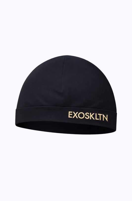 EXOSKLTN SKULL CAP BLACK/GOLD