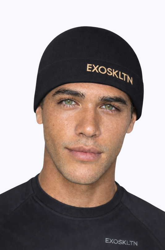 EXOSKLTN SKULL CAP BLACK/GOLD