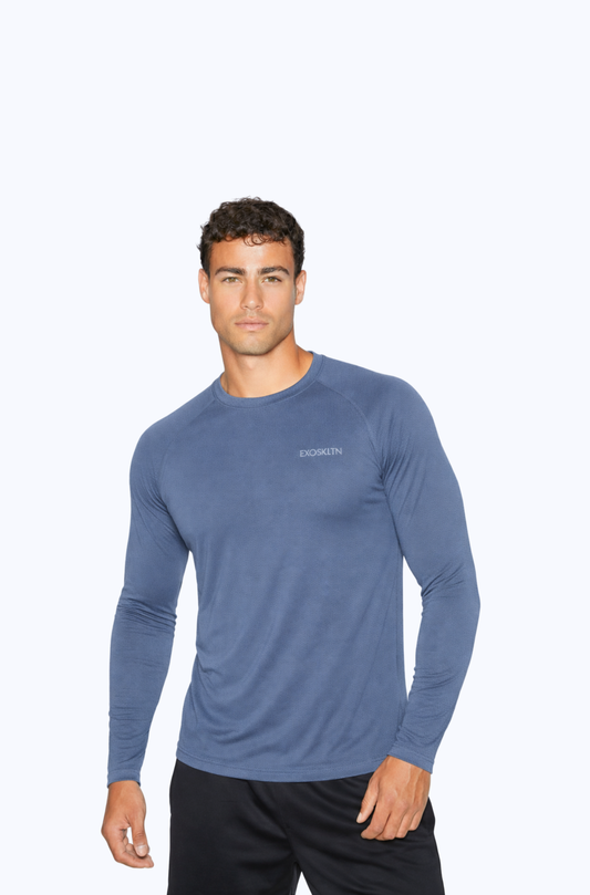 MUSCLE FIT LONG SLEEVE MONACO BLUE