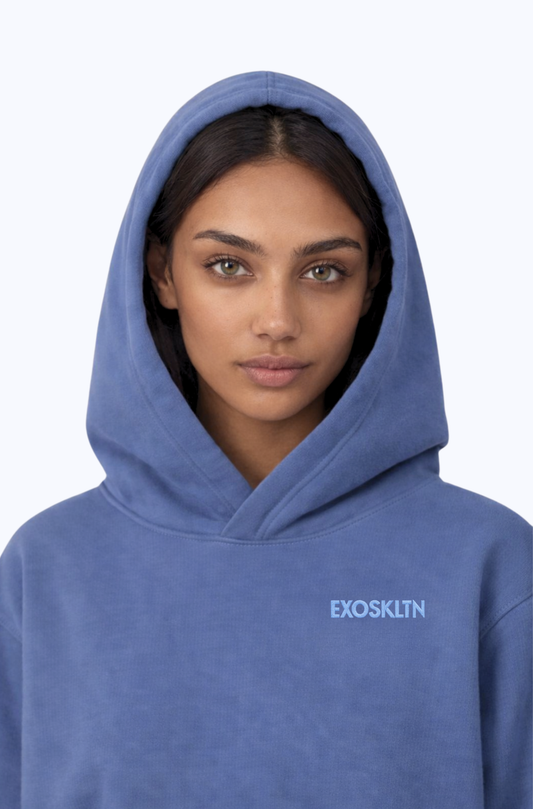 EXOSKLTN ESSENTIAL HOODIE PARIS BLUE