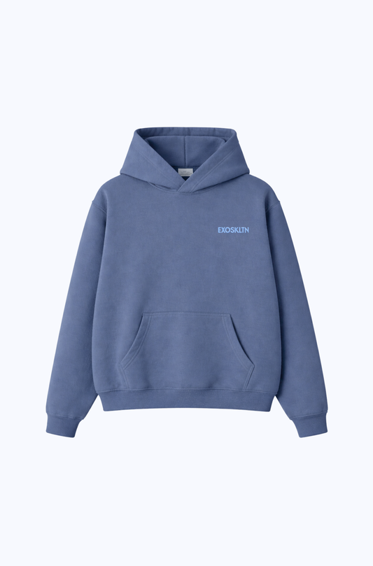 EXOSKLTN ESSENTIAL HOODIE PARIS BLUE
