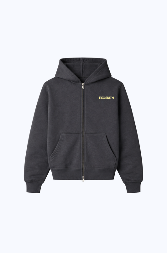 EXOSKLTN ZIP UP HOODIE GRAPHITE GRAY