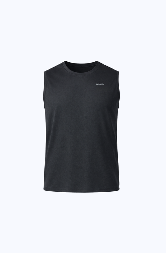 SLEEVELESS MUSCLE TOP BLACK