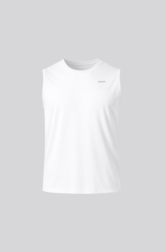 SLEEVELESS MUSCLE TOP WHITE