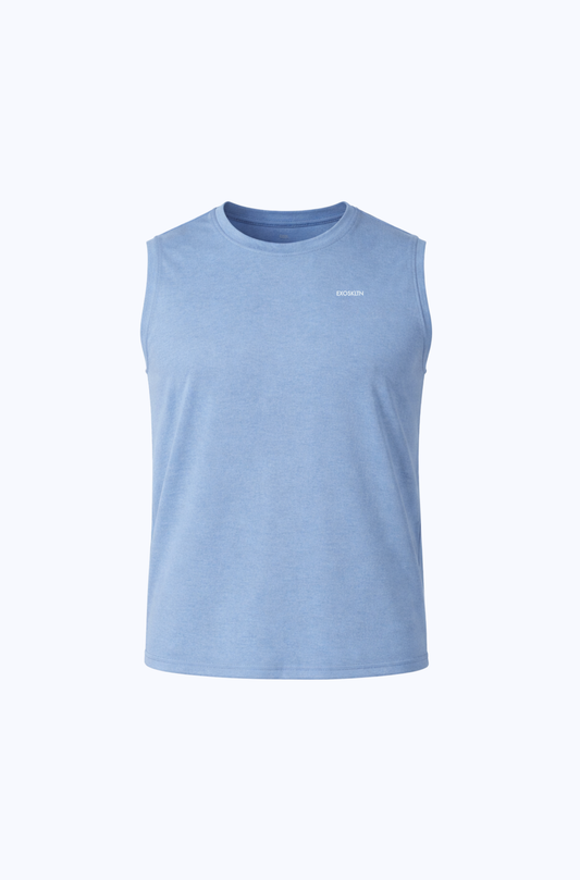 SLEEVELESS MUSCLE TOP BLUE