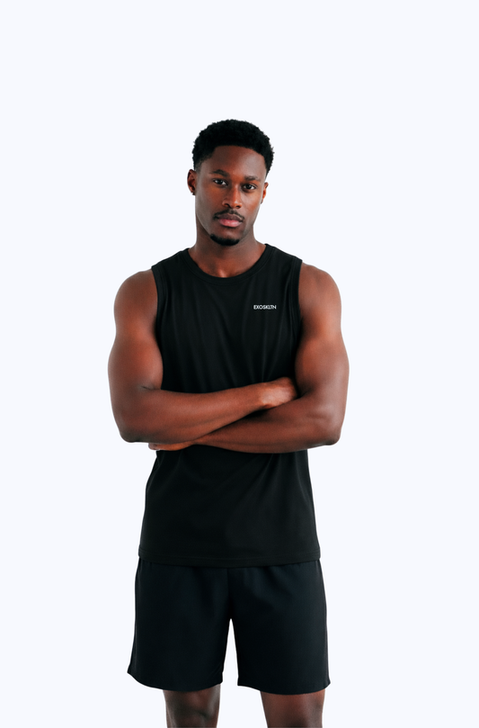 SLEEVELESS MUSCLE TOP BLACK