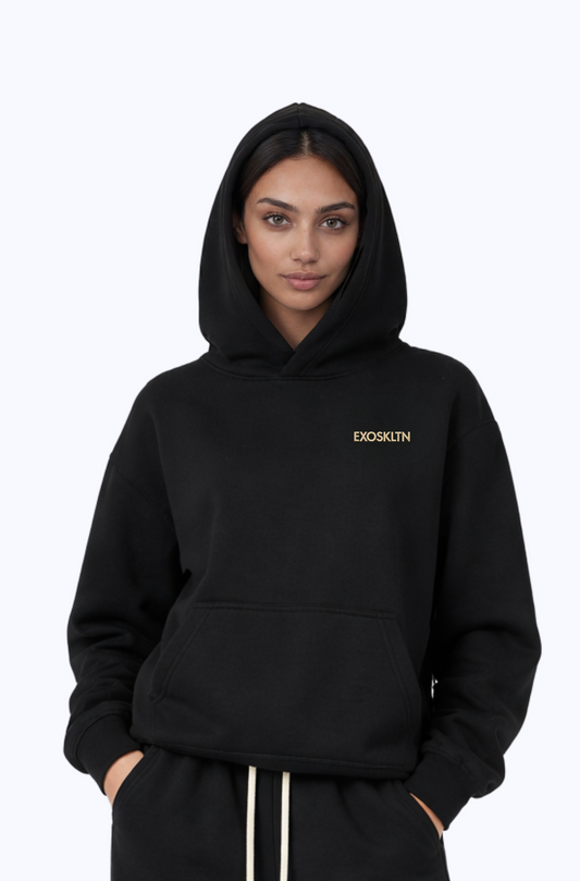 EXOSKLTN ESSENTIAL HOODIE BLACK
