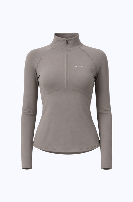 Half Zip Up Beige