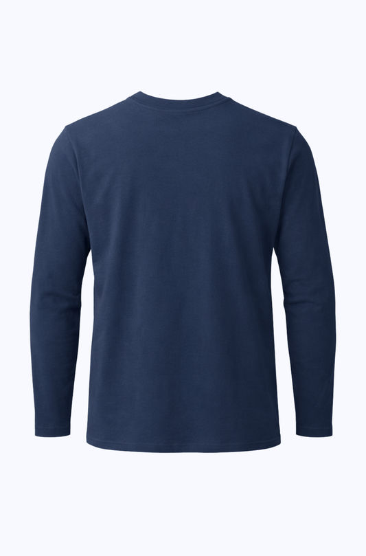 Cotton Long Sleeve Top Navy Blue