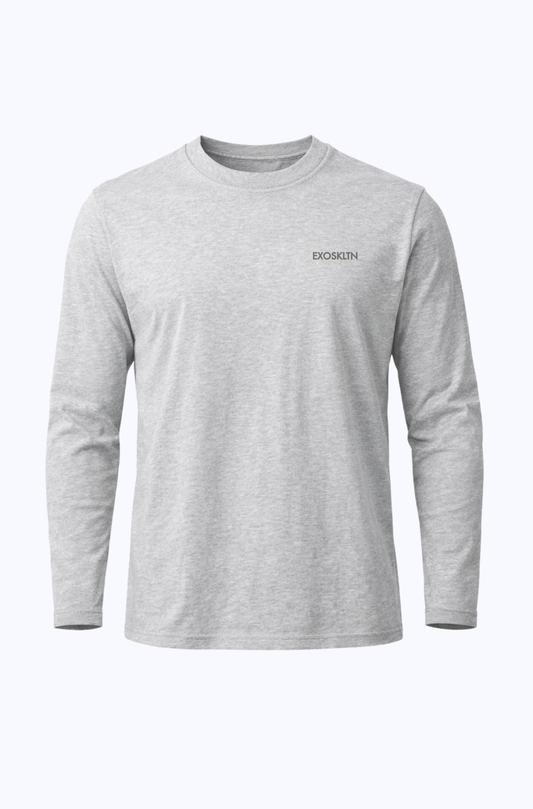 Cotton Long Sleeve Top Gray