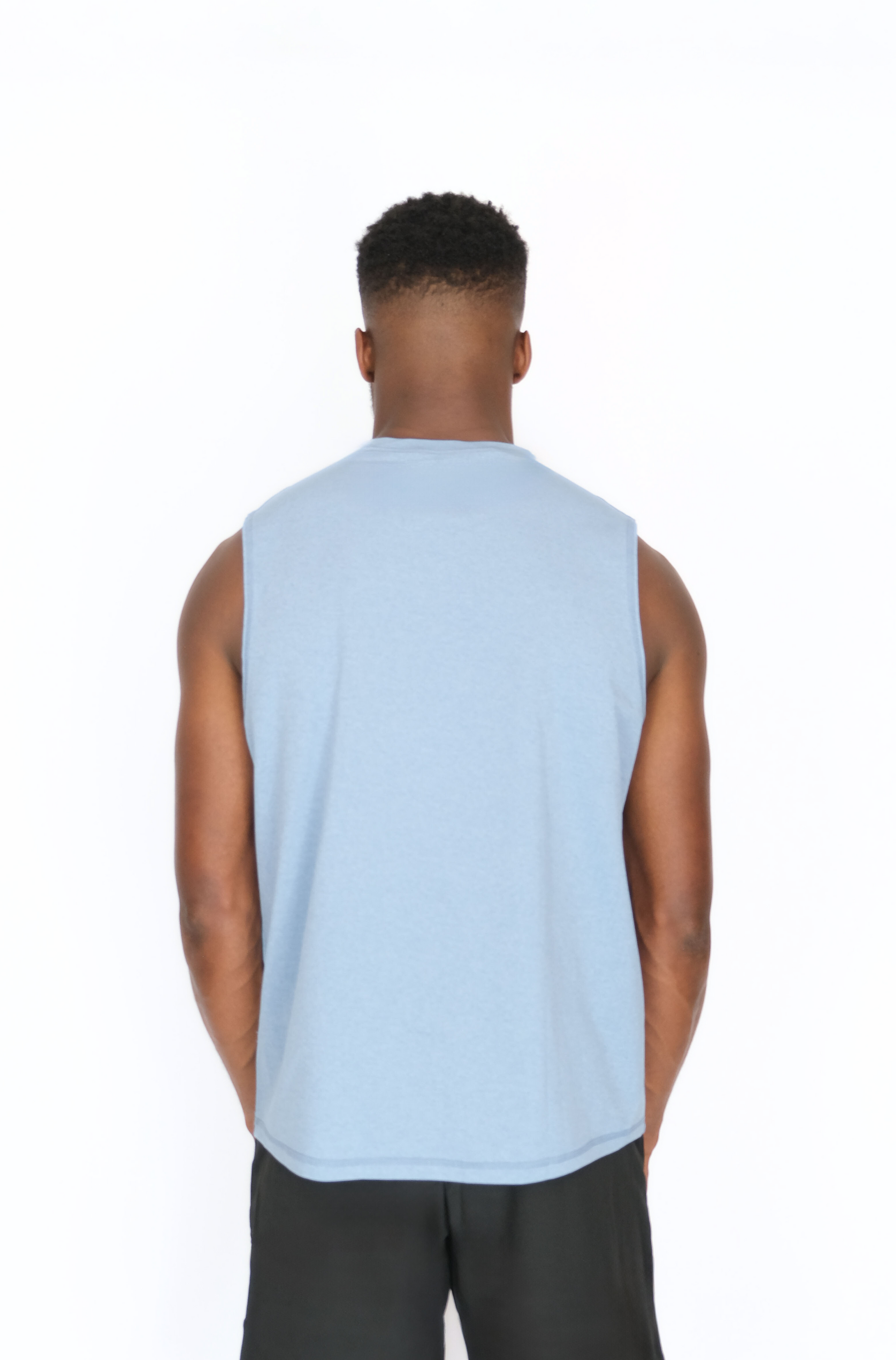 SLEEVELESS MUSCLE TOP BLUE