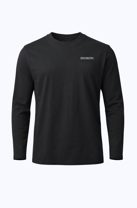 Cotton Long Sleeve Top Black