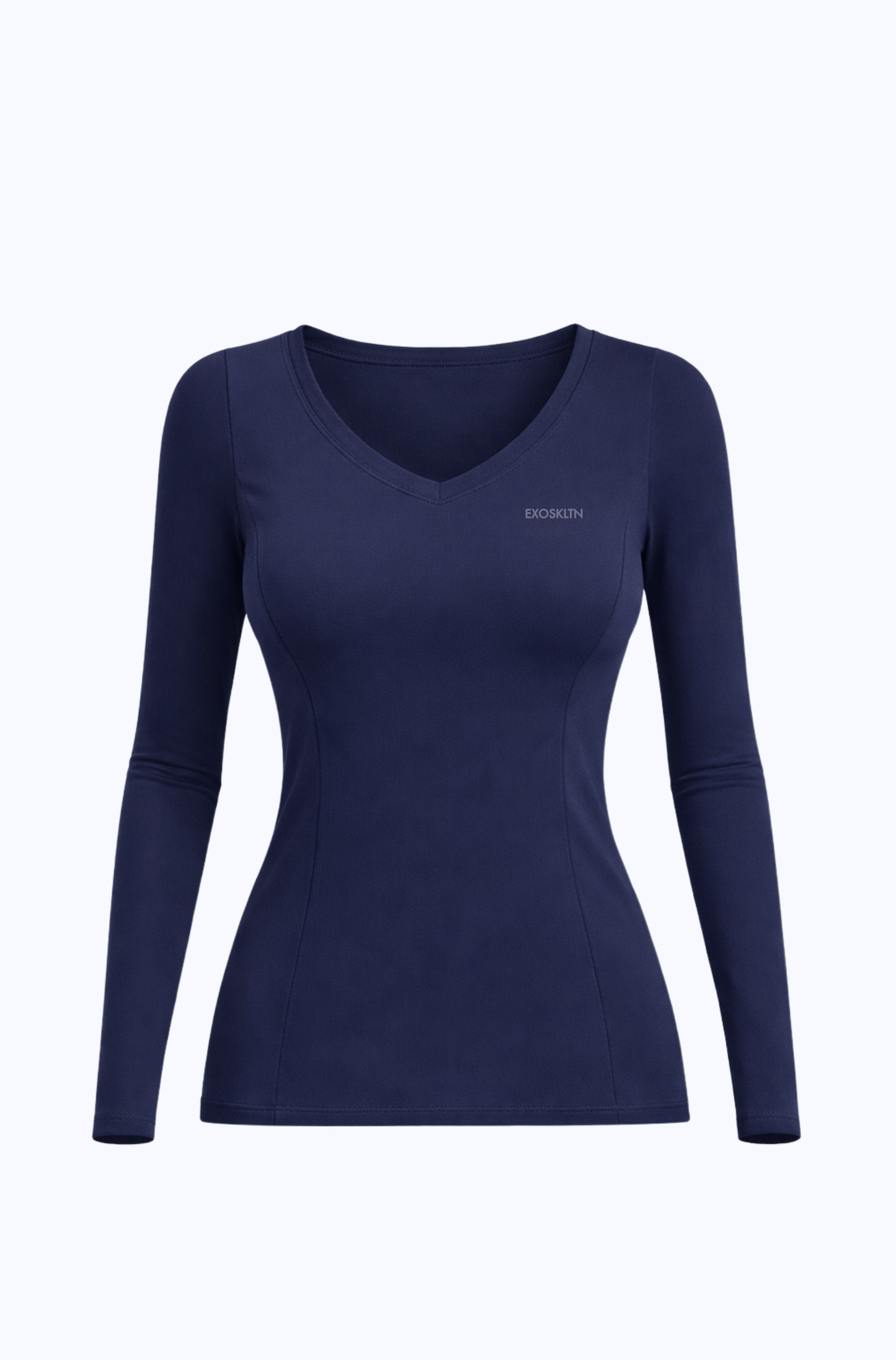 V Neck Top Navy Blue