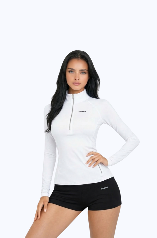 PERFORMANCE HALF ZIP WHITE