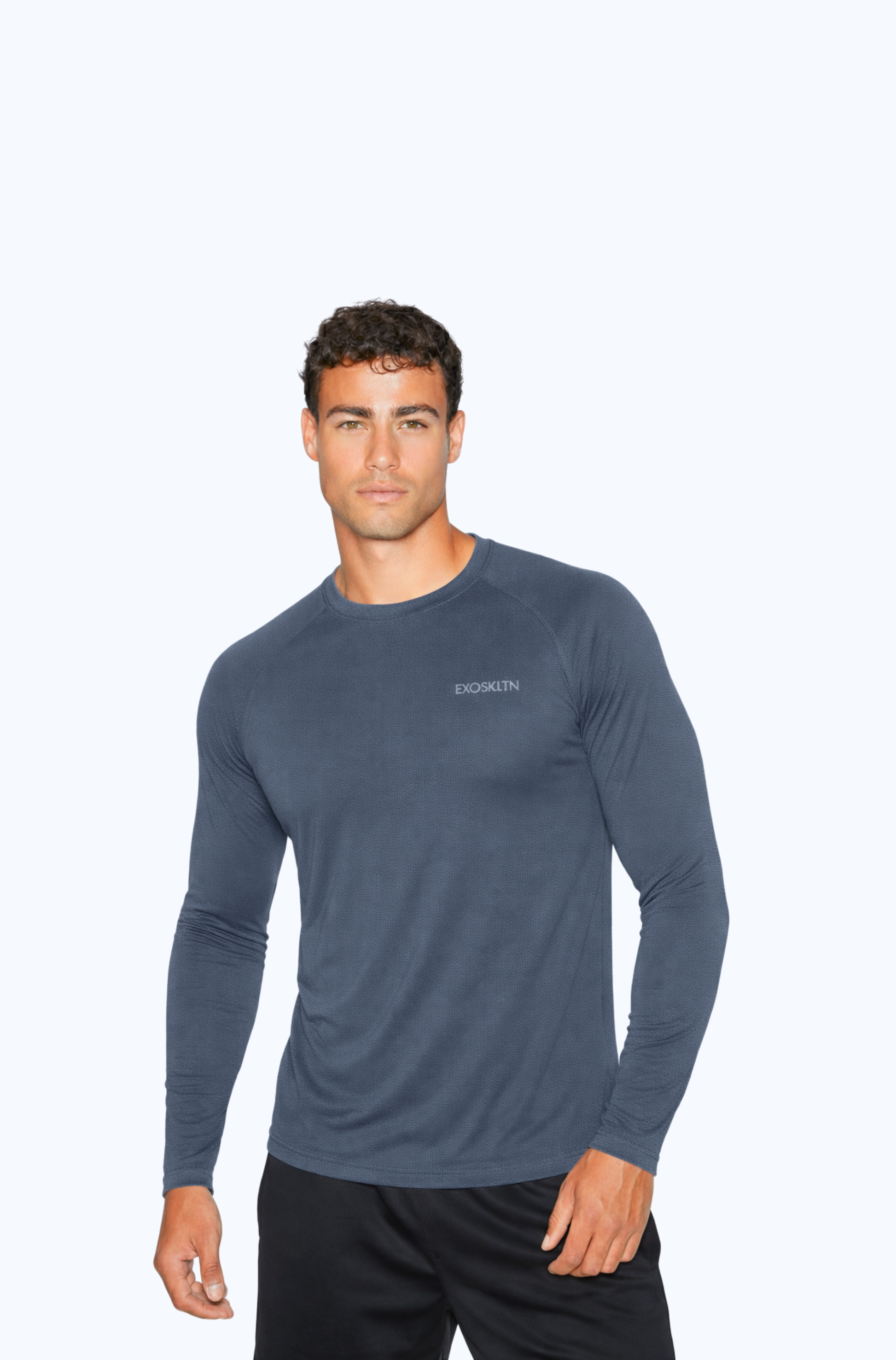 MUSCLE FIT LONG SLEEVE SLATE GRAY