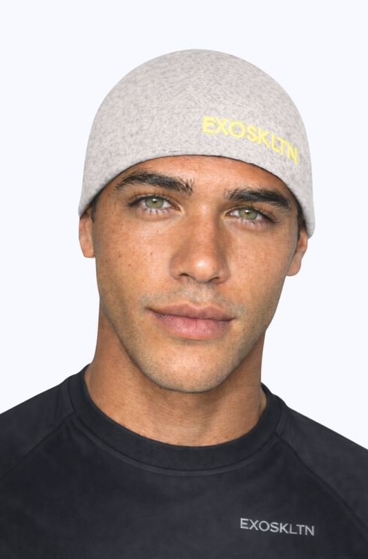 EXOSKLTN Skull Beanie Gray / Lemon
