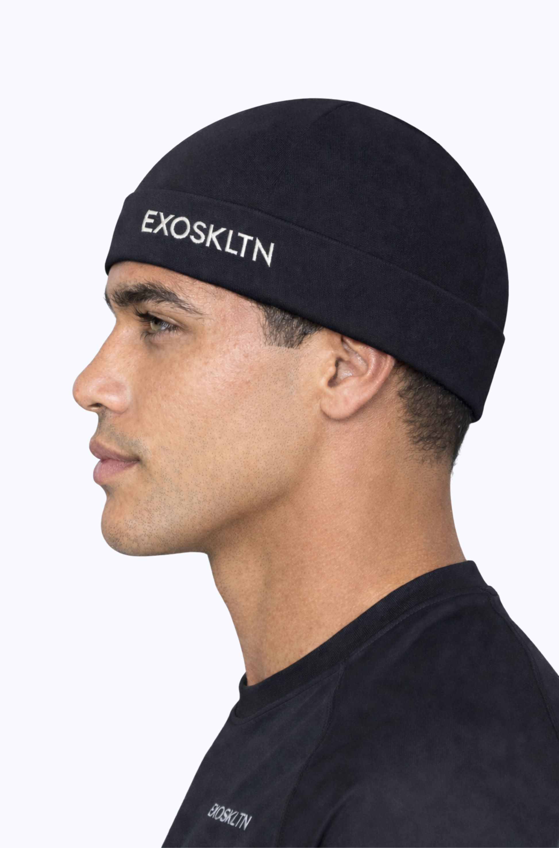 EXOSKLTN SKULL CAP BLACK/SILVER