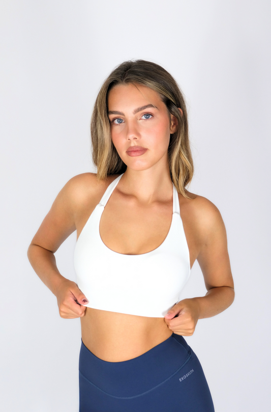 Power Halter Sports Bra White
