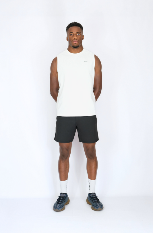 SLEEVELESS MUSCLE TOP WHITE