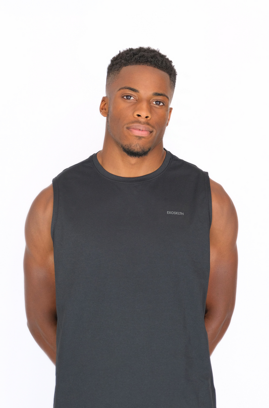 SLEEVELESS MUSCLE TOP BLACK