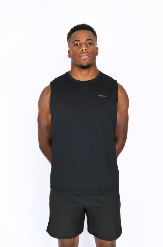 SLEEVELESS MUSCLE TOP BLACK