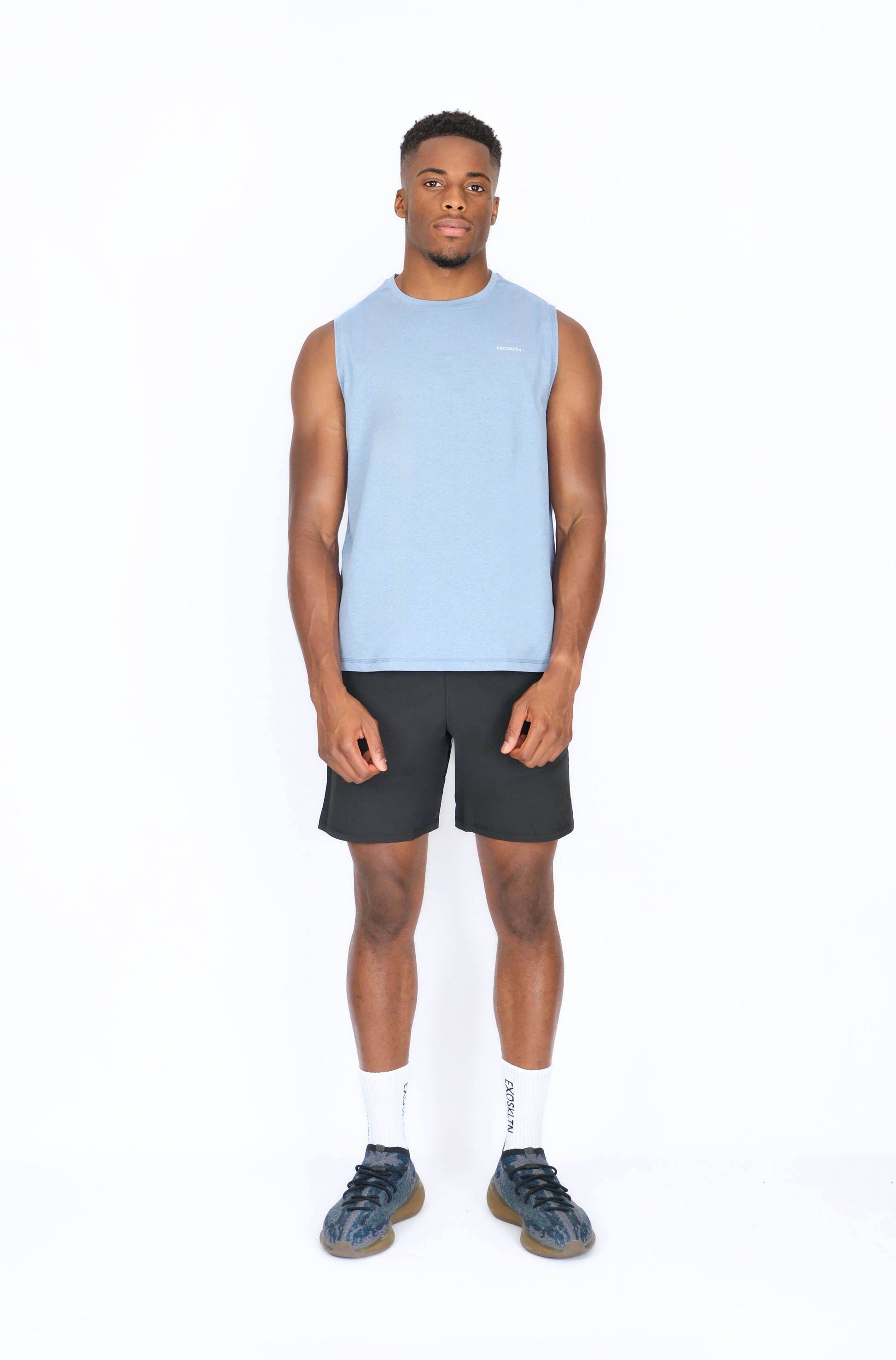 SLEEVELESS MUSCLE TOP BLUE