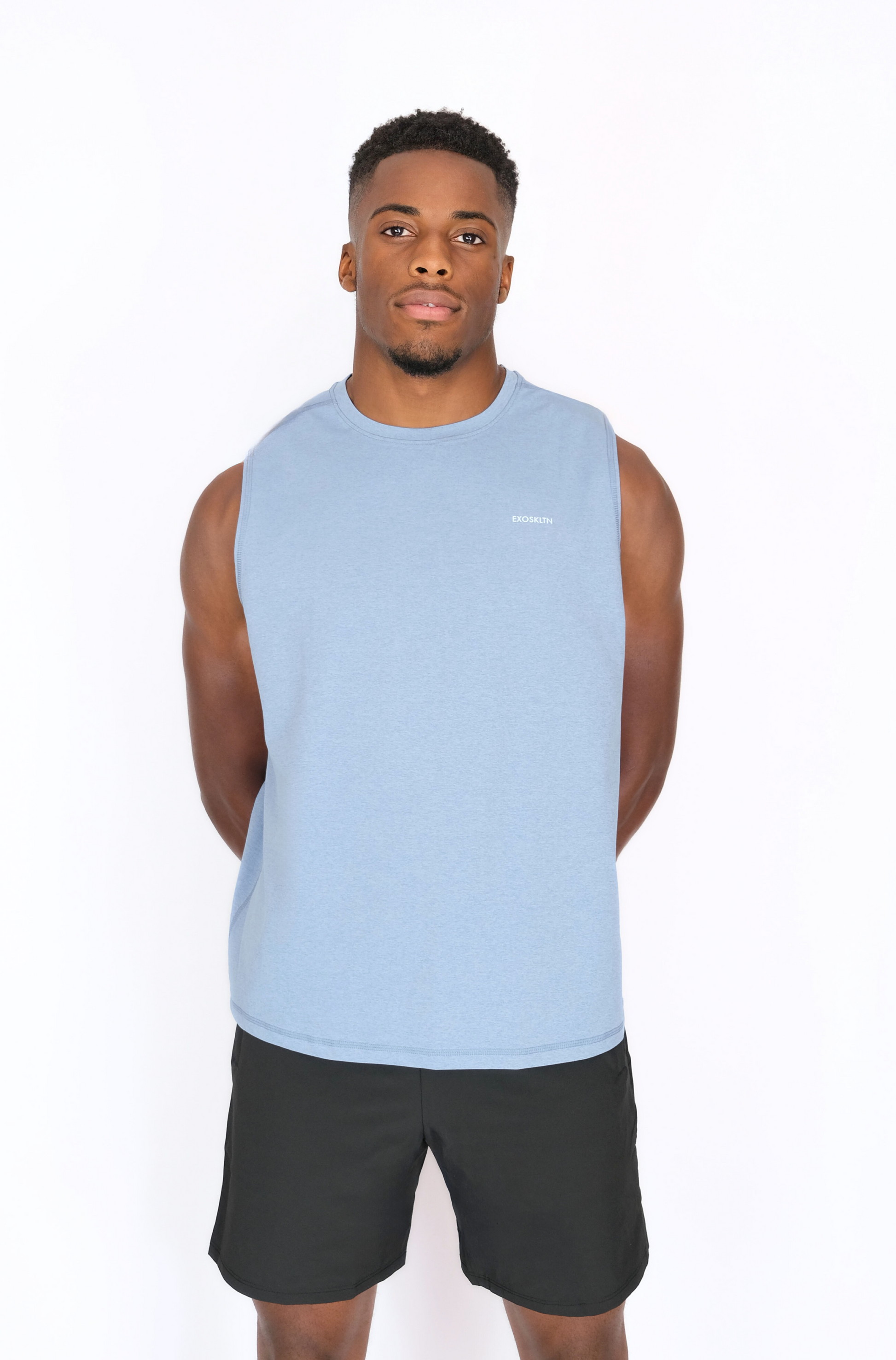 SLEEVELESS MUSCLE TOP BLUE