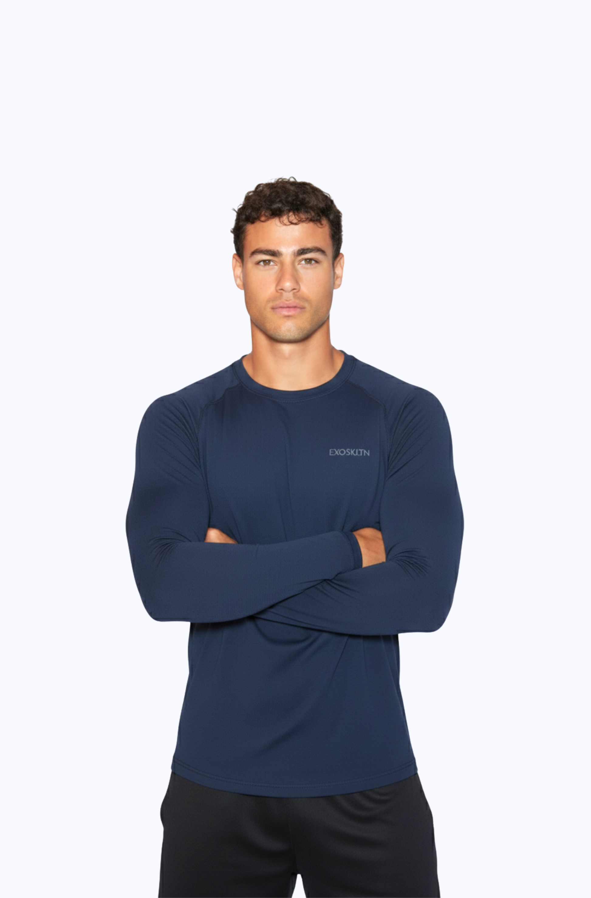 MUSCLE FIT LONG SLEEVE NAVY BLUE