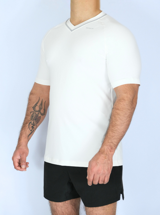 EXOSKLTN V-NECK TOP WHITE