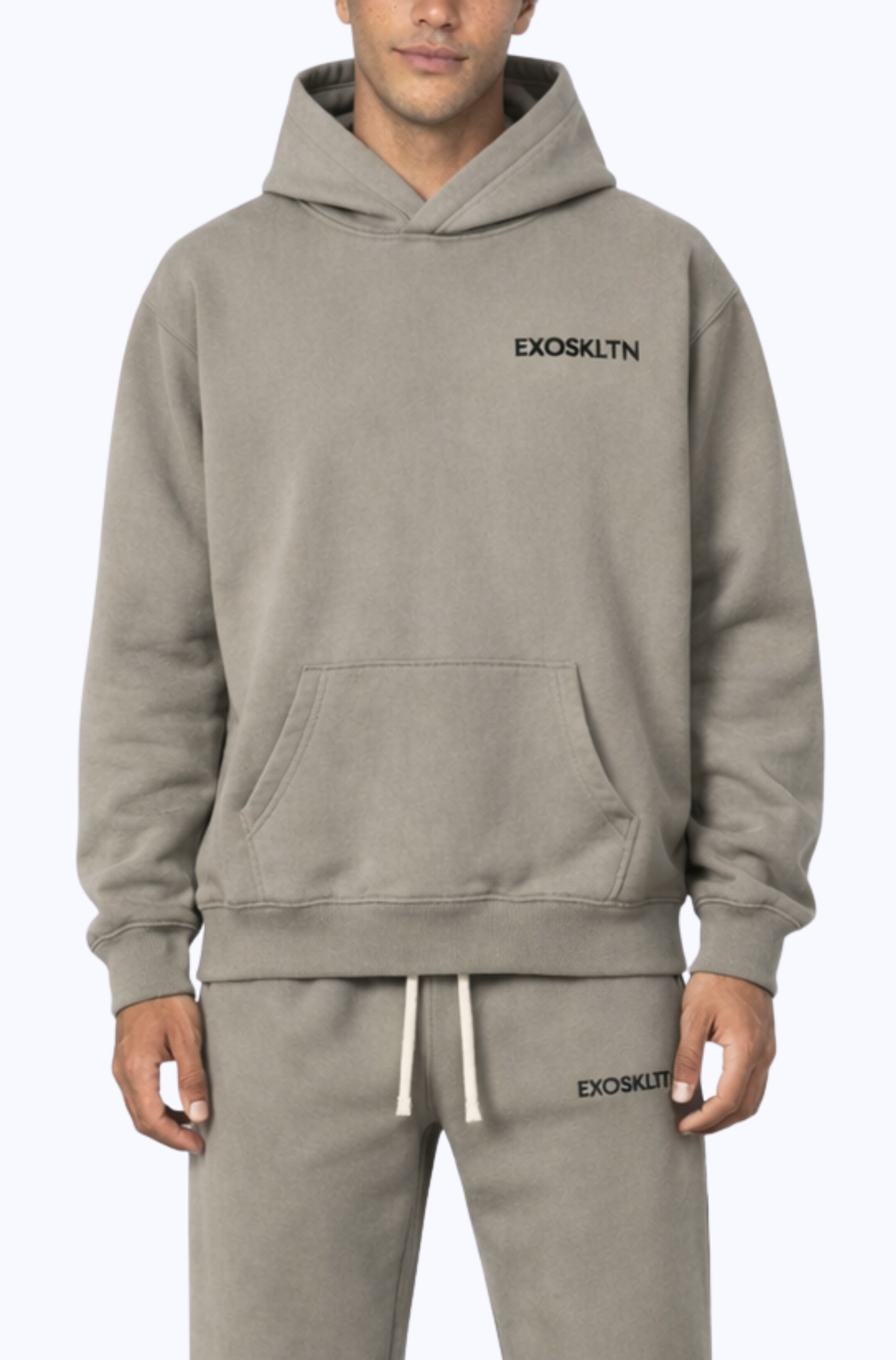 EXOSKLTN ESSENTIAL HOODIE COFFEE GRAY