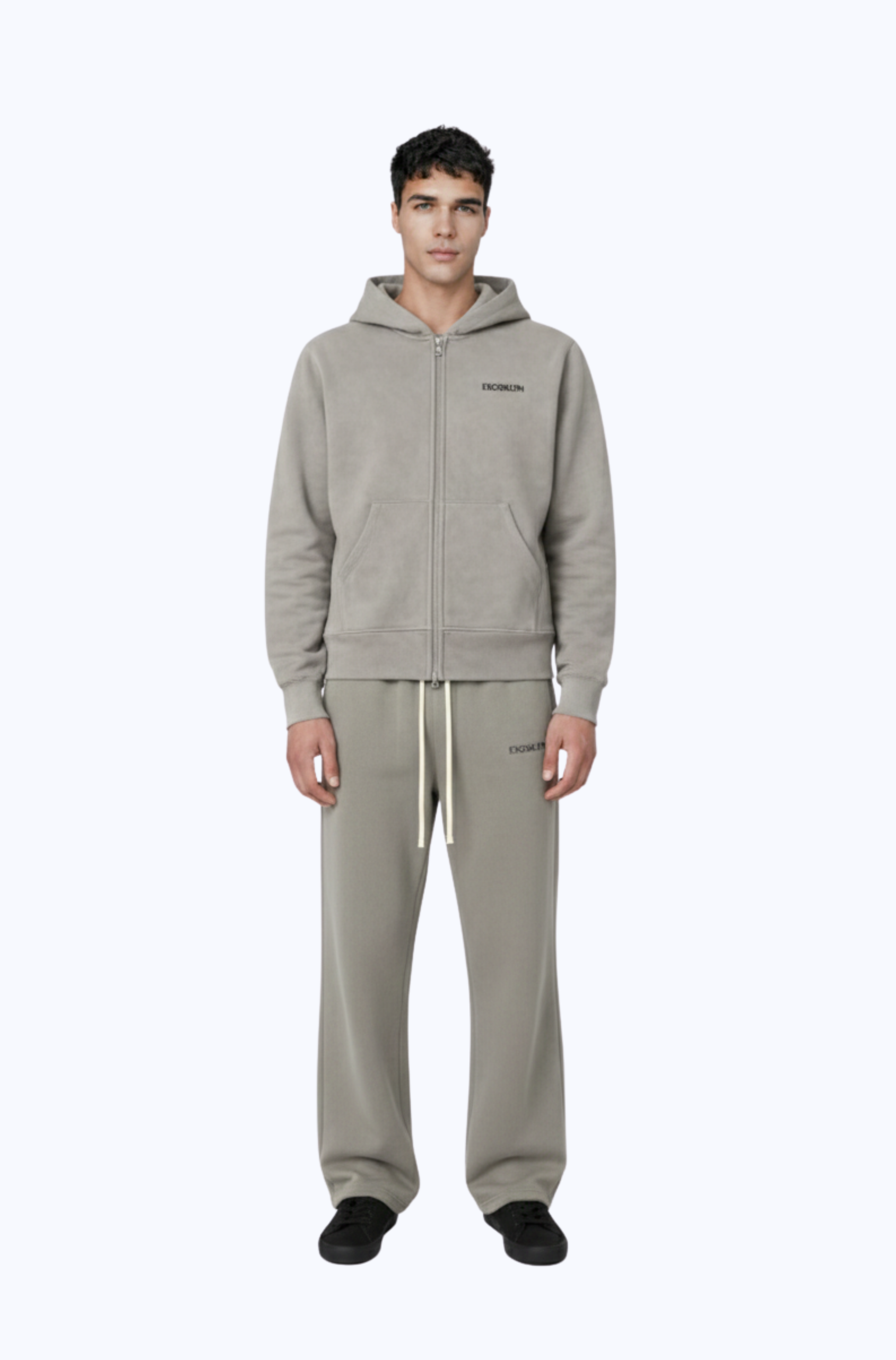 EXOSKLTN ZIP UP HOODIE COFFEE GRAY