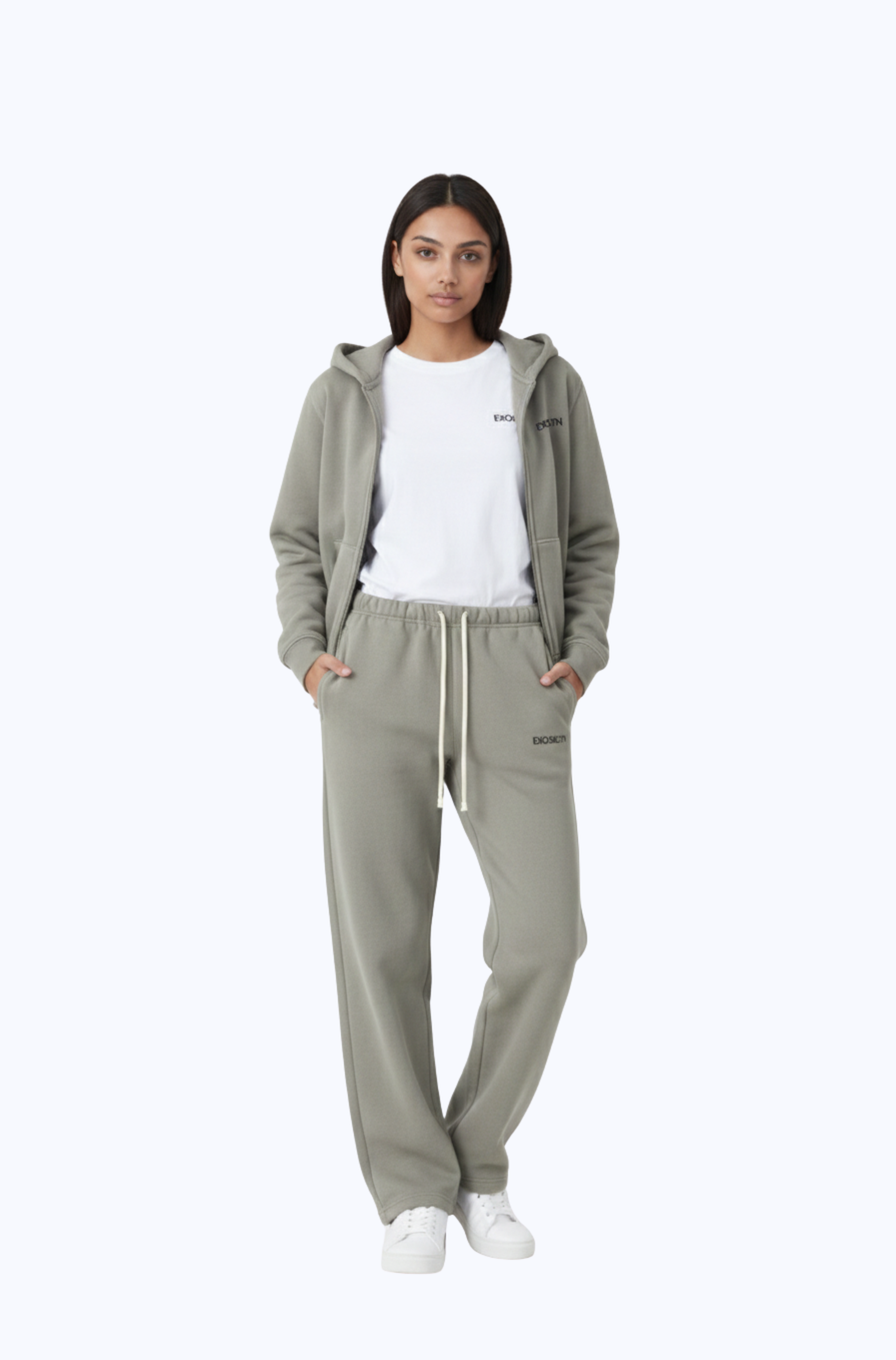 1 EXOSKLTN ZIP UP HOODIE COFFEE GRAY