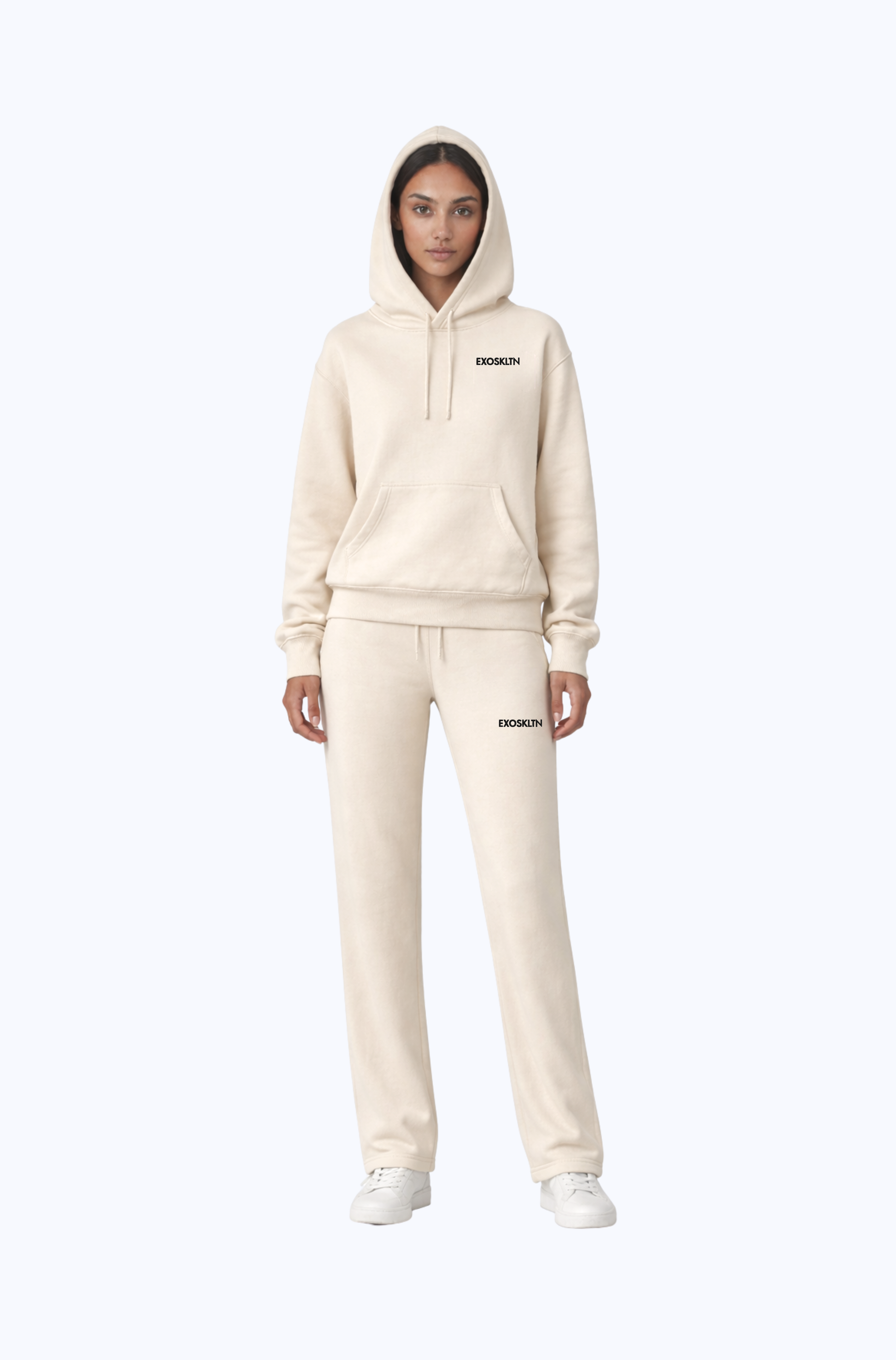 EXOSKLTN ESSENTIAL HOODIE CREAM