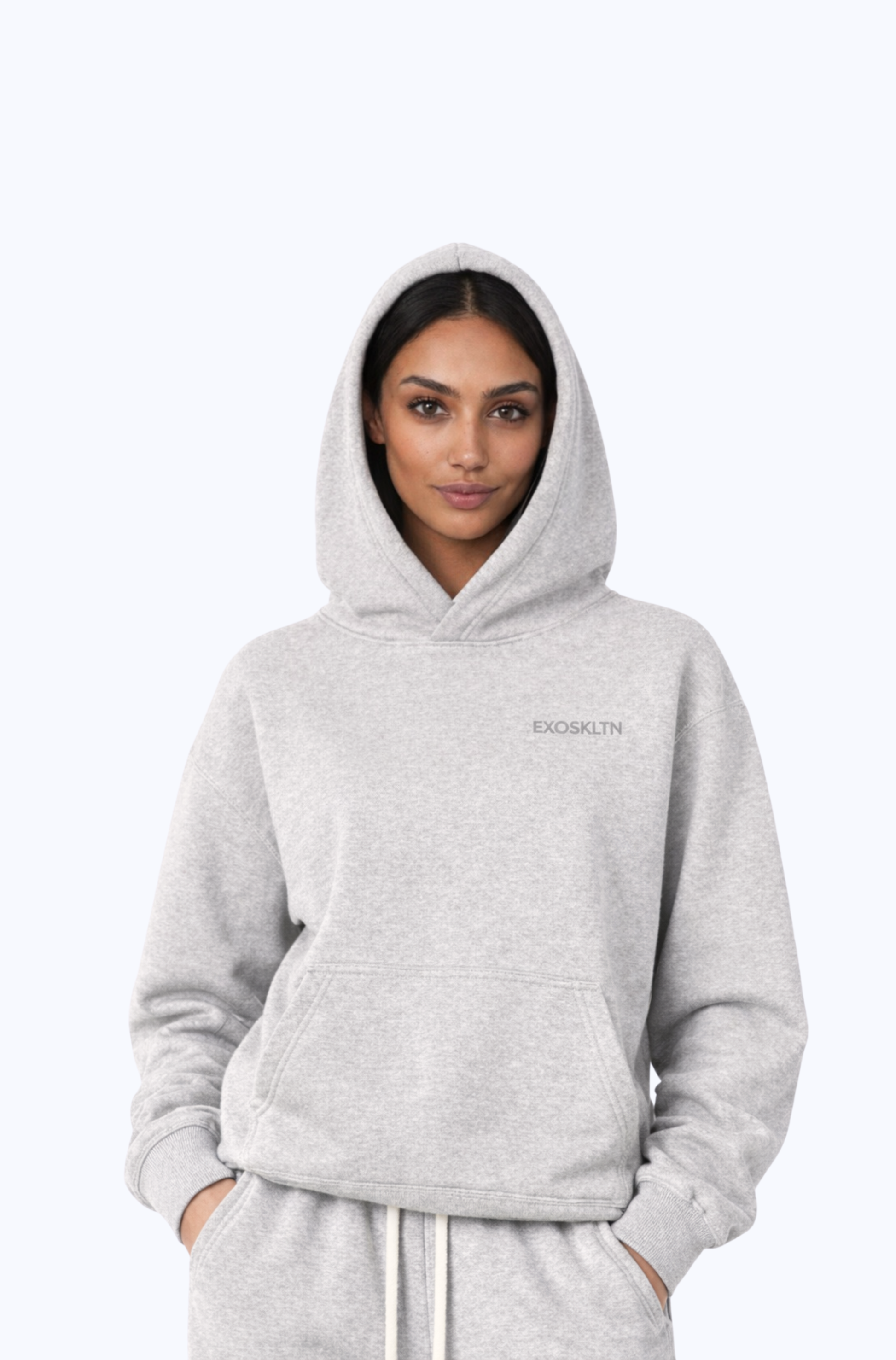 EXOSKLTN ESSENTIAL HOODIE HEATHER GRAY