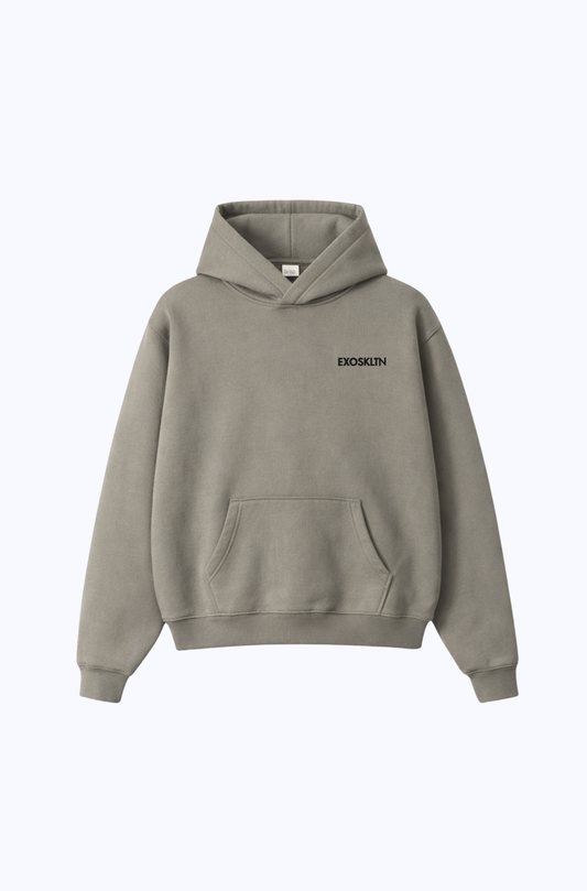 EXOSKLTN ESSENTIAL HOODIE COFFEE GRAY