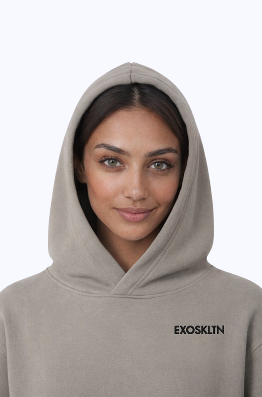 EXOSKLTN ESSENTIAL HOODIE COFFEE GRAY