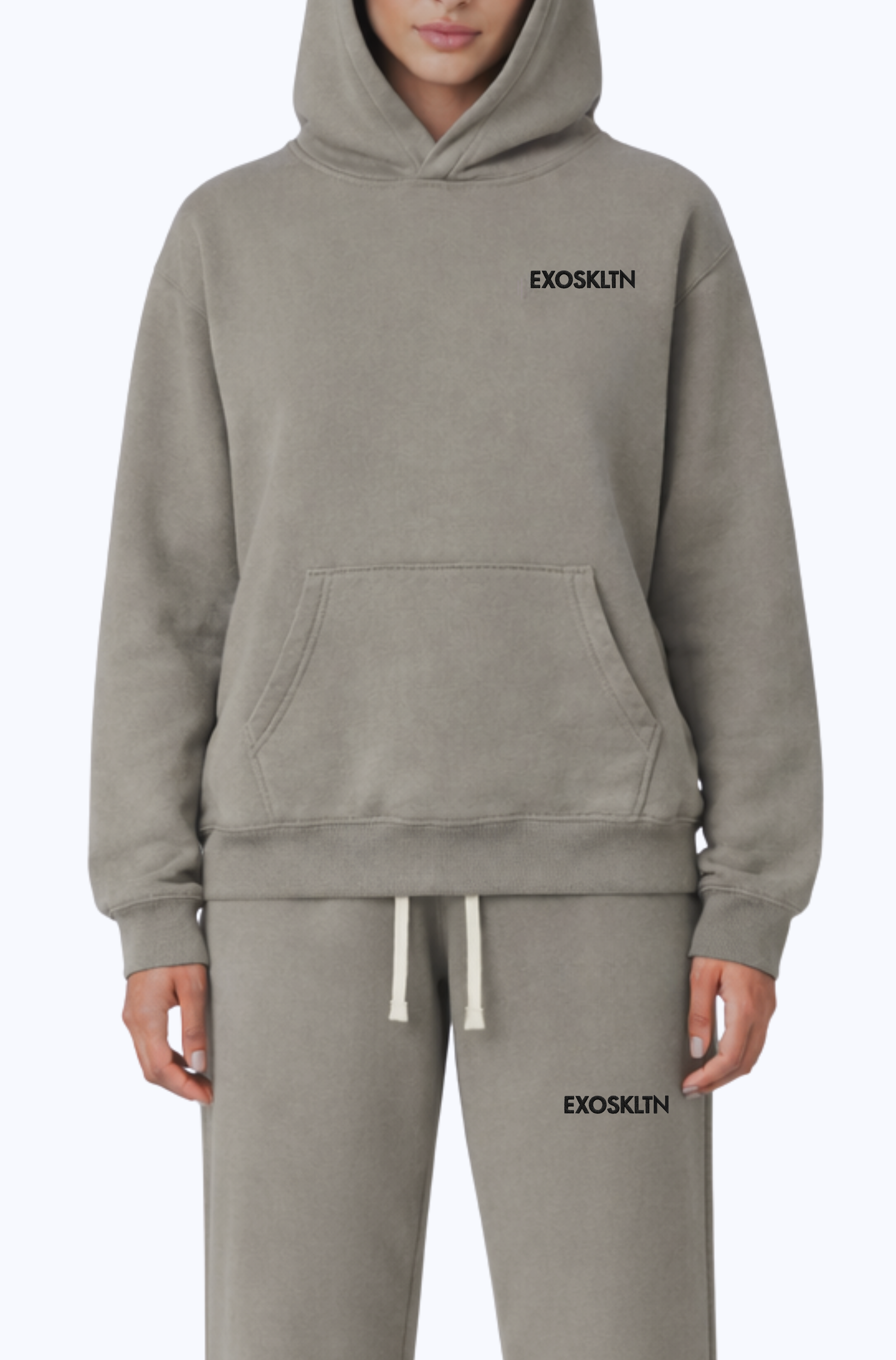 EXOSKLTN ESSENTIAL HOODIE COFFEE GRAY