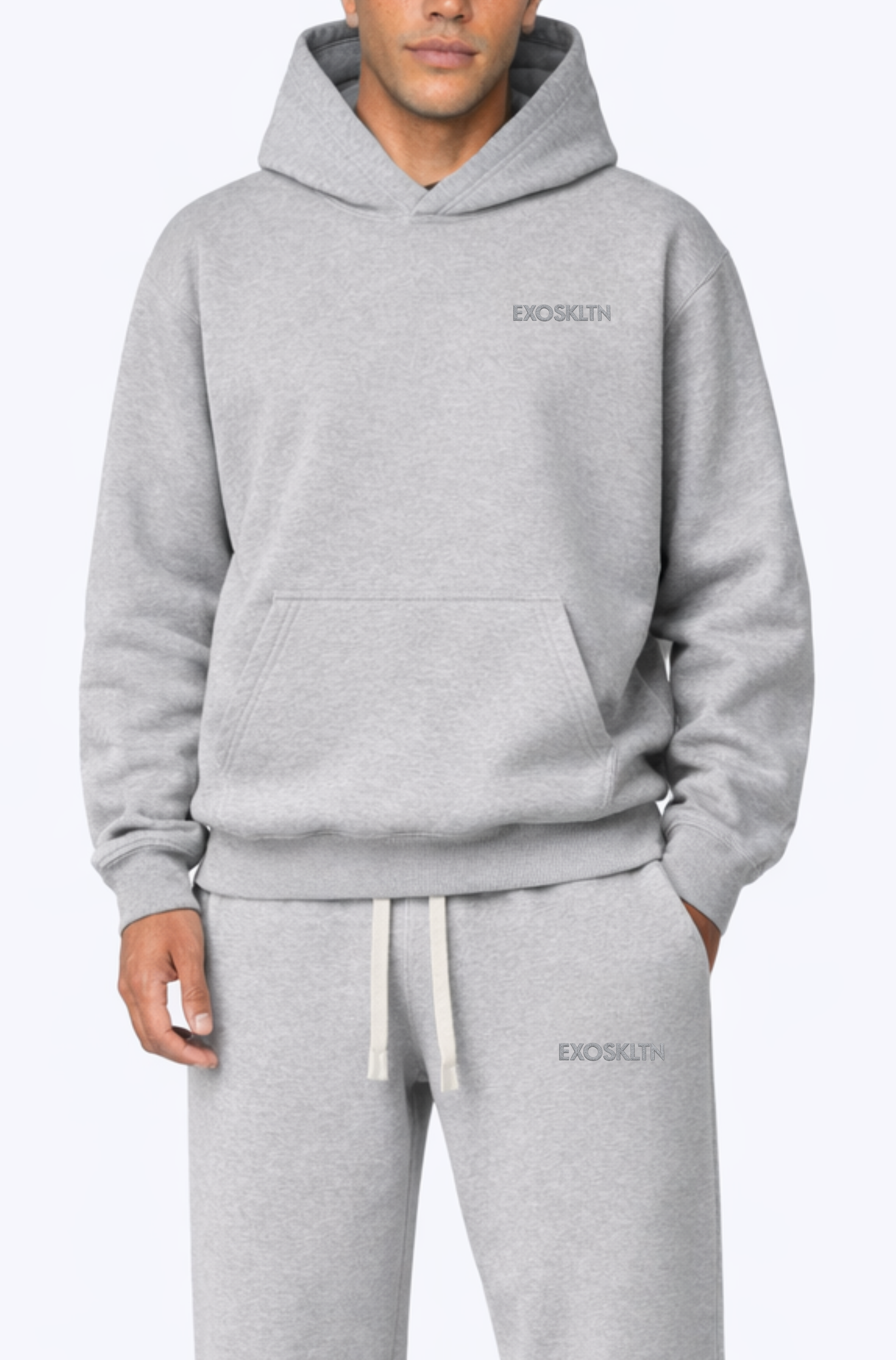 EXOSKLTN ESSENTIAL HOODIE HEATHER GRAY