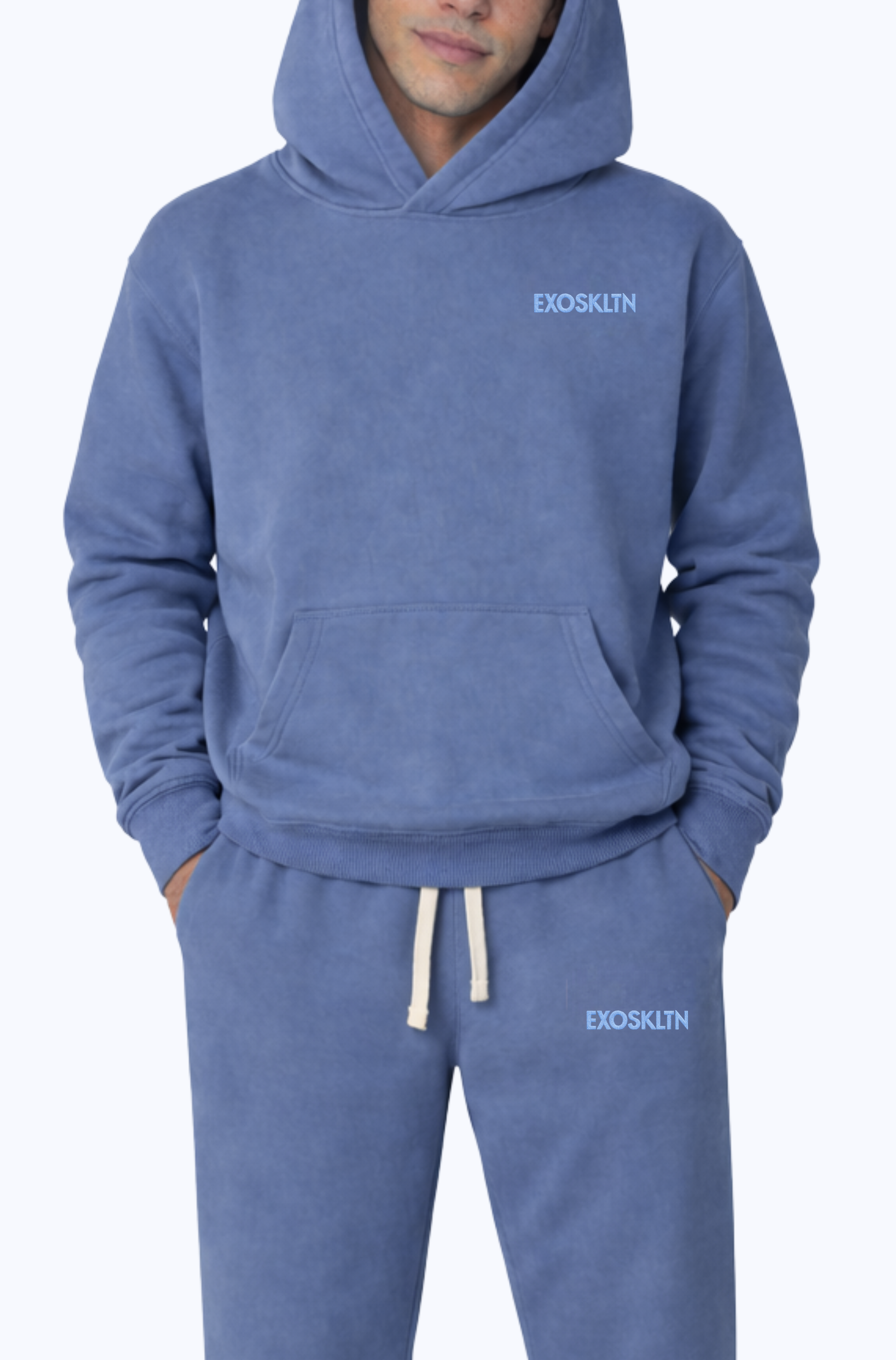 EXOSKLTN ESSENTIAL HOODIE PARIS BLUE
