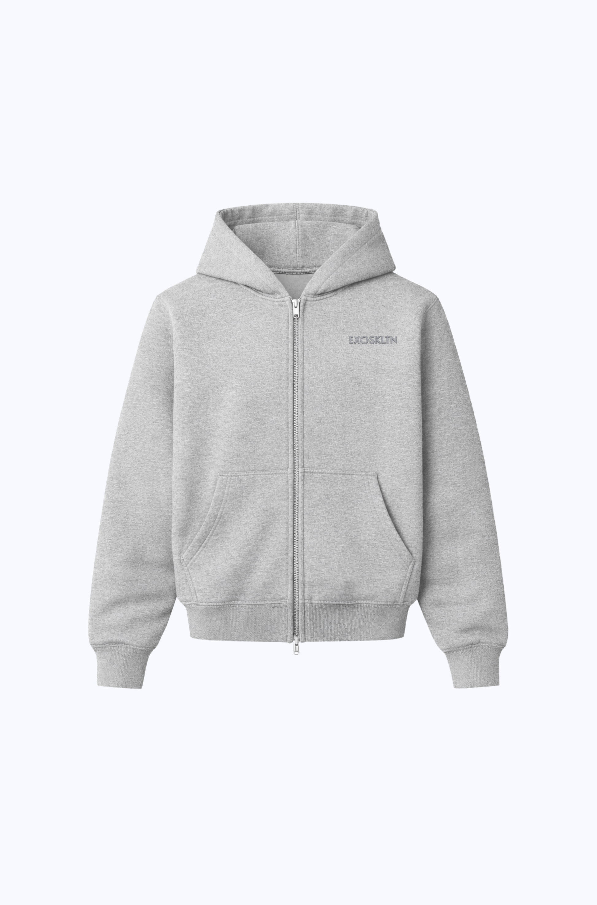 EXOSKLTN ZIP UP HOODIE HEATHER GRAY
