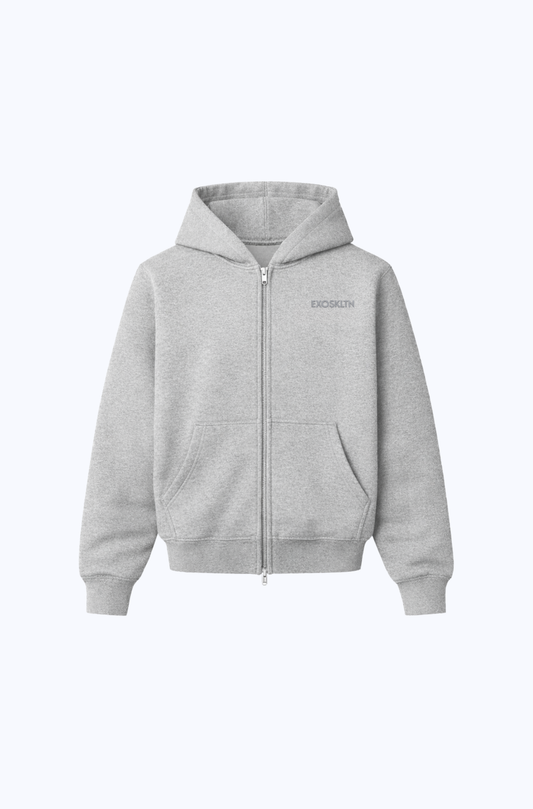 EXOSKLTN ZIP UP HOODIE HEATHER GRAY