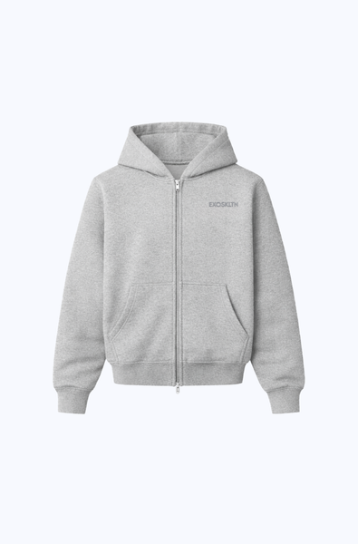 EXOSKLTN ZIP UP HOODIE HEATHER GRAY