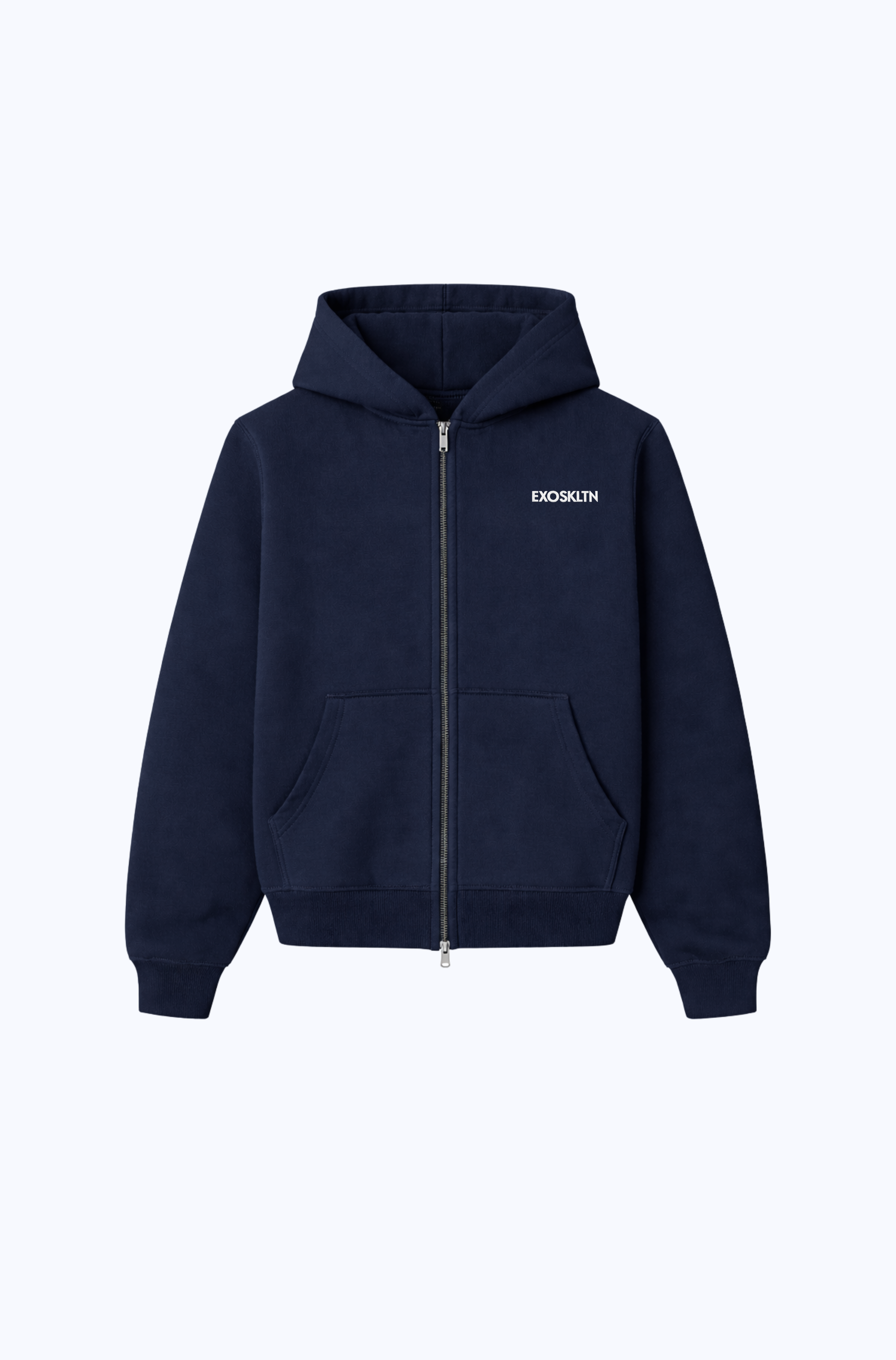 EXOSKLTN ZIP UP HOODIE NAVY BLUE