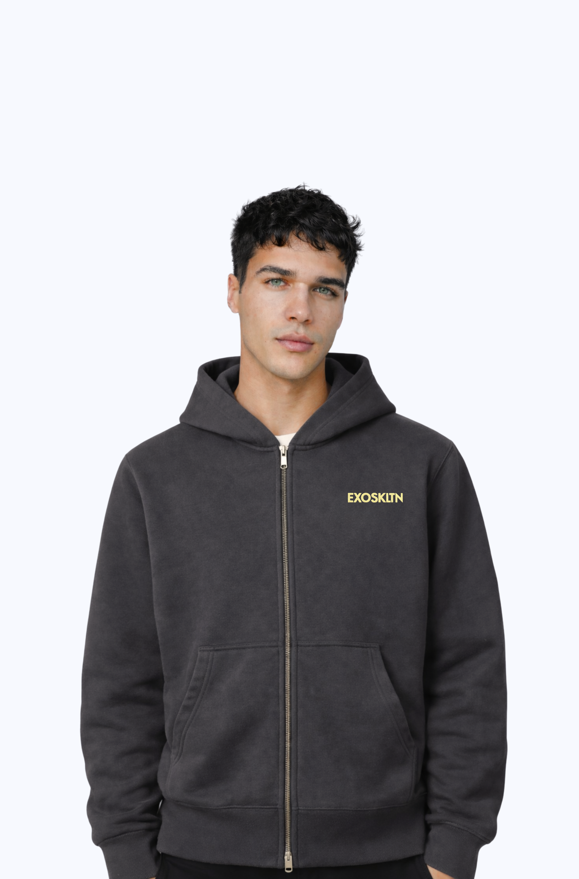 EXOSKLTN ZIP UP HOODIE GRAPHITE GRAY