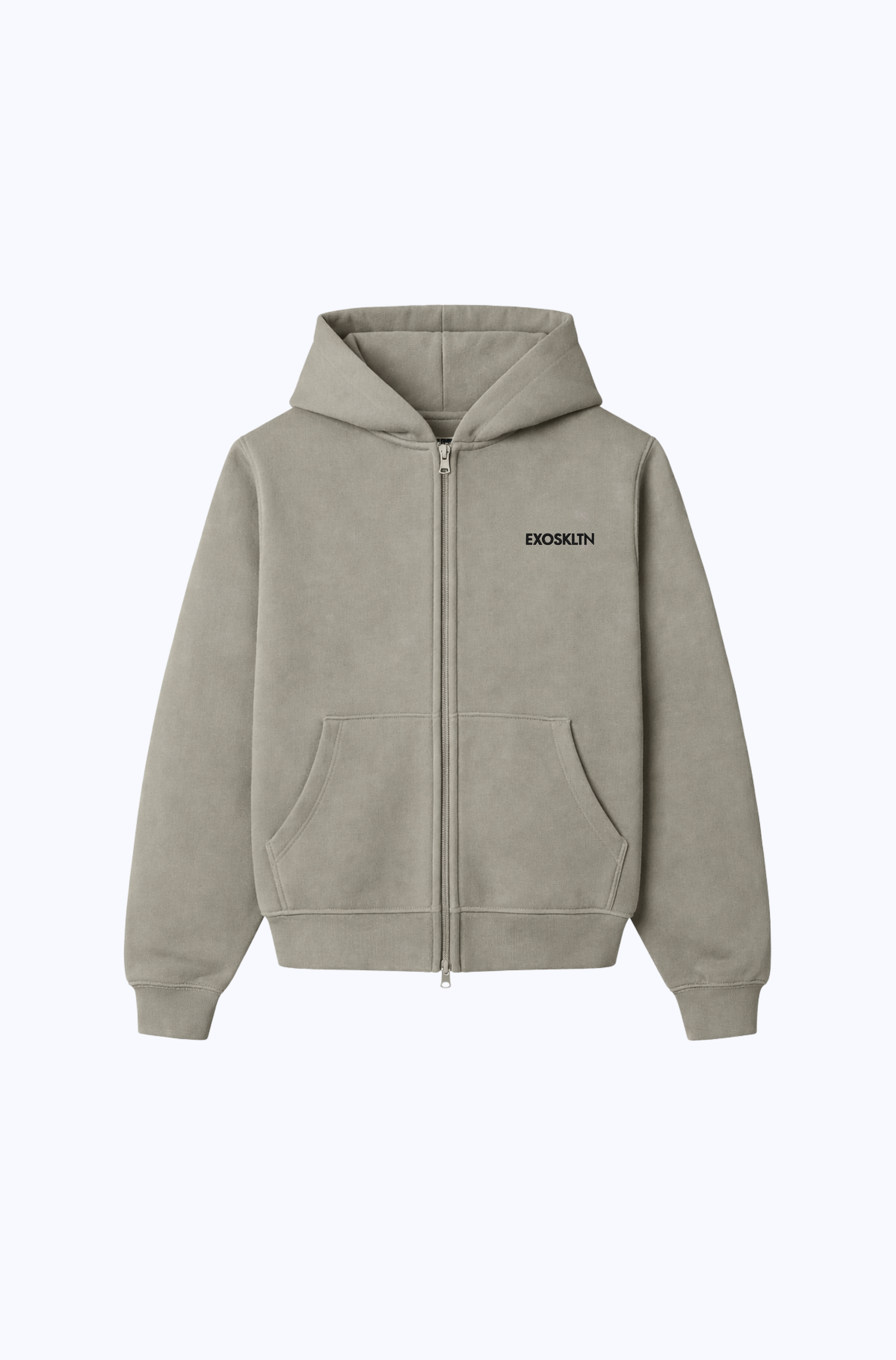 EXOSKLTN ZIP UP HOODIE COFFEE GRAY