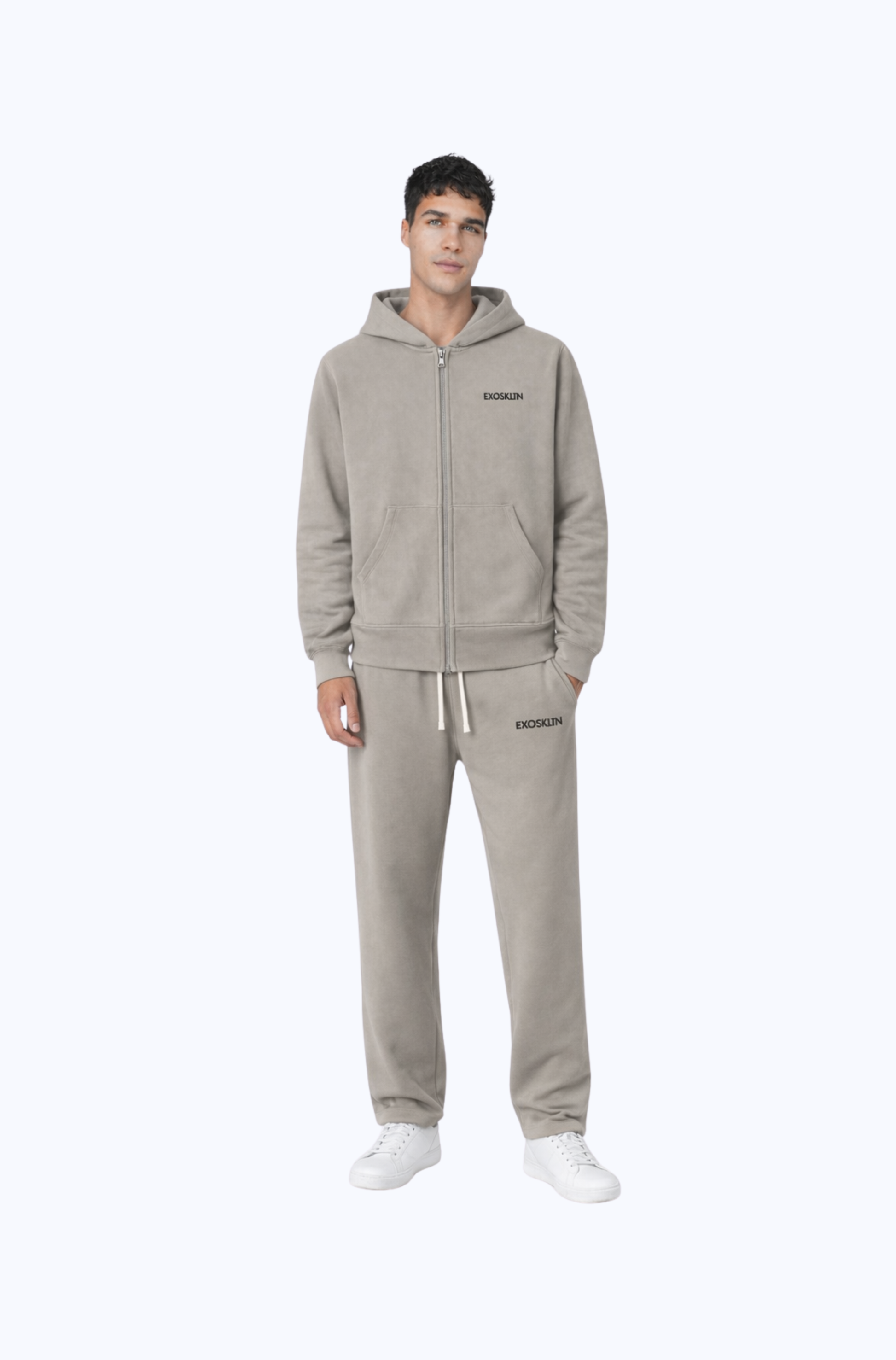 STRAIGHT LEG BOTTOMS COFFEE GRAY